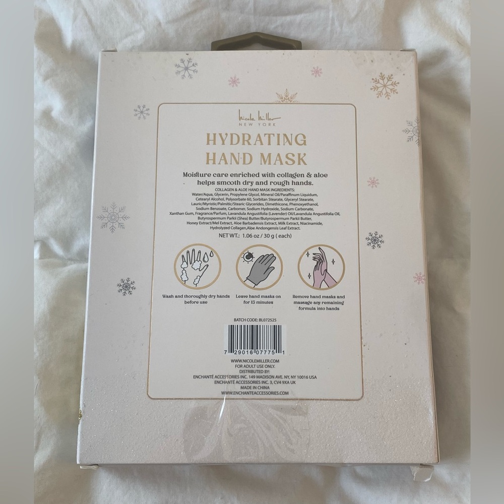 Nicole Miller Hydrating Hand Mask Collagen Aloe 2 Pairs - Picture 2 of 2